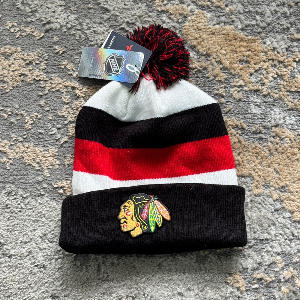 Fabletics Black and Red Knit Hat